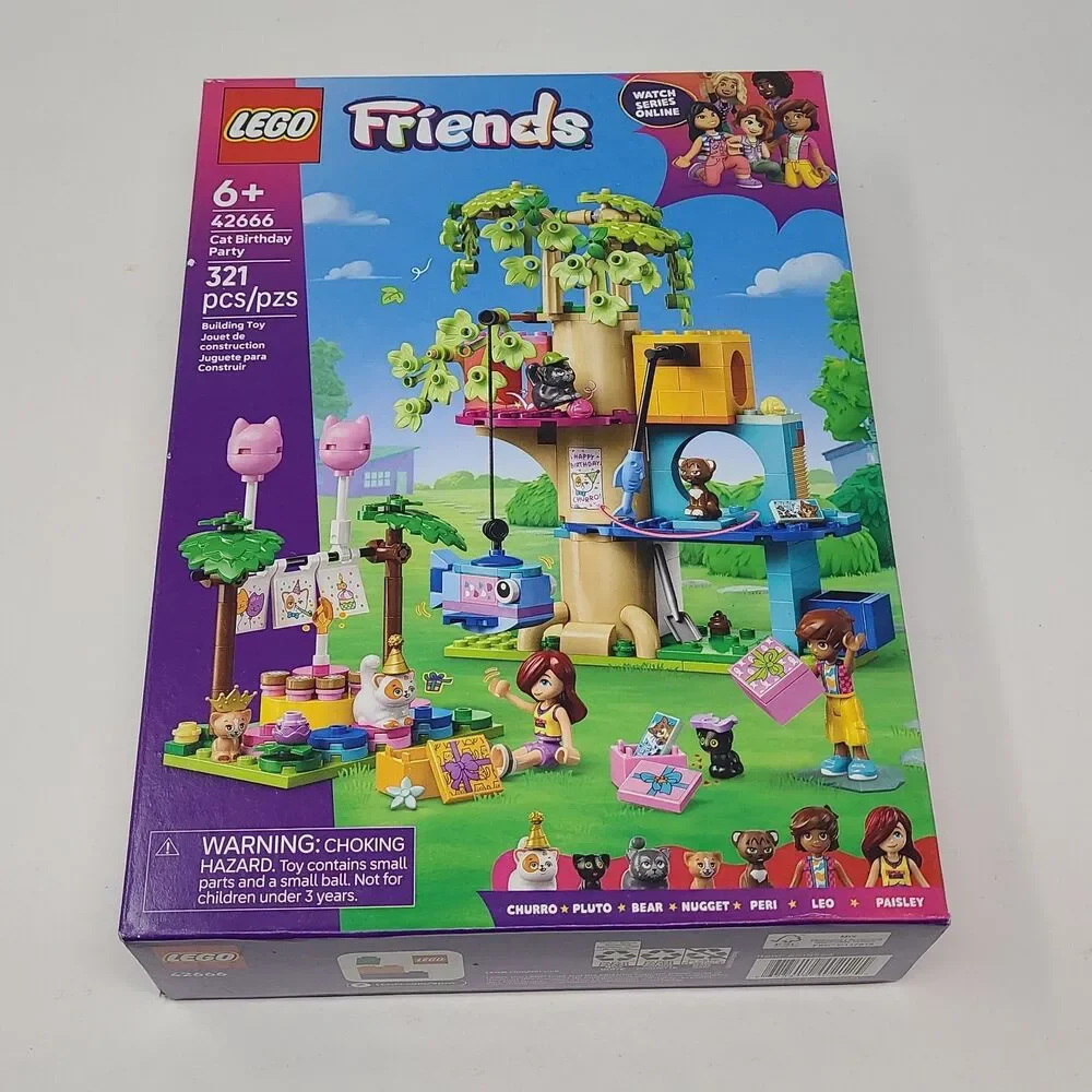 LEGO Friends Cat Birthday Party Tree House 42666 Building Set NEW Sealed 321 Pcs